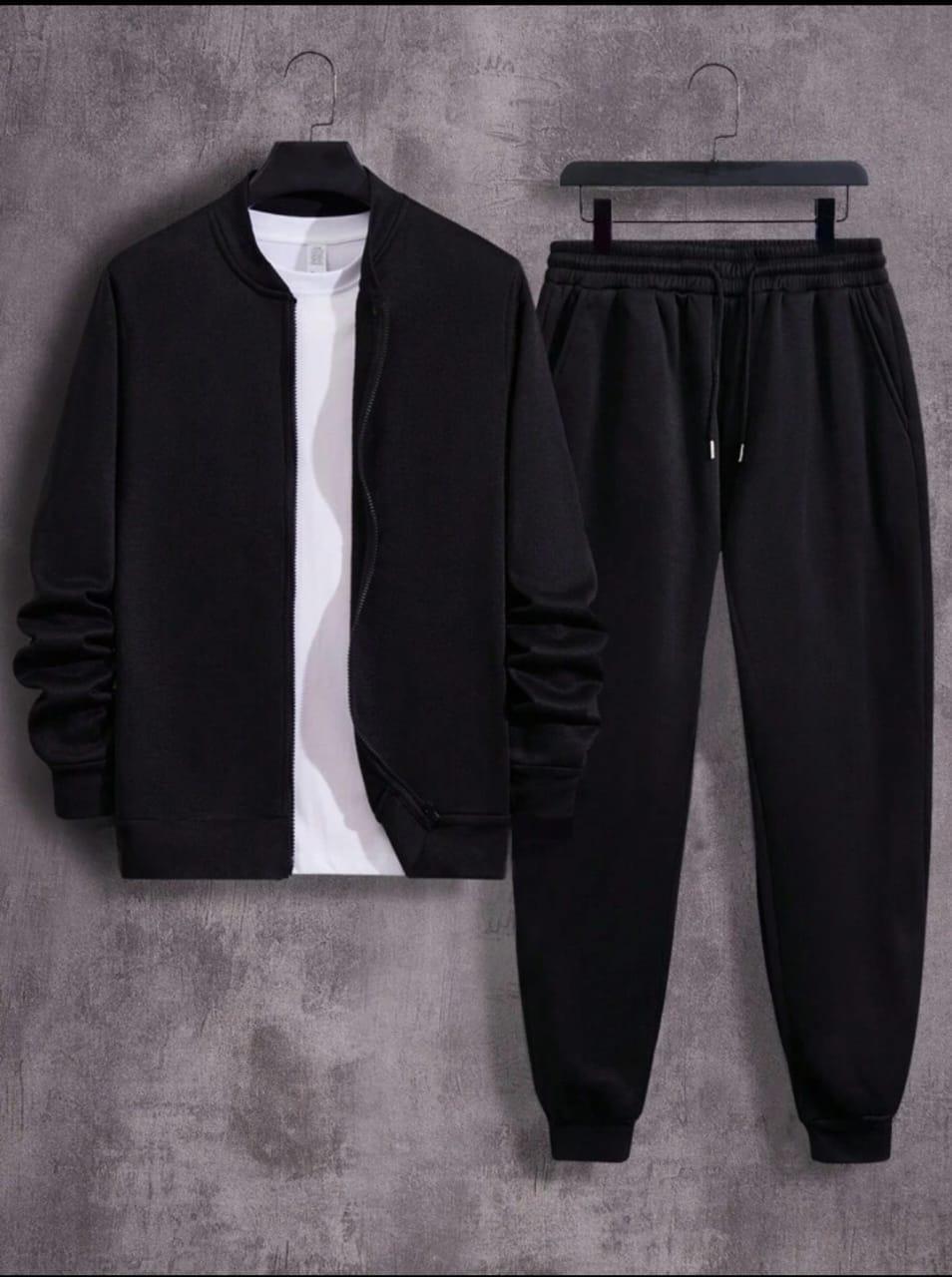 2 Pcs Sweat Shirt Track Suit For Men's Winter Collection